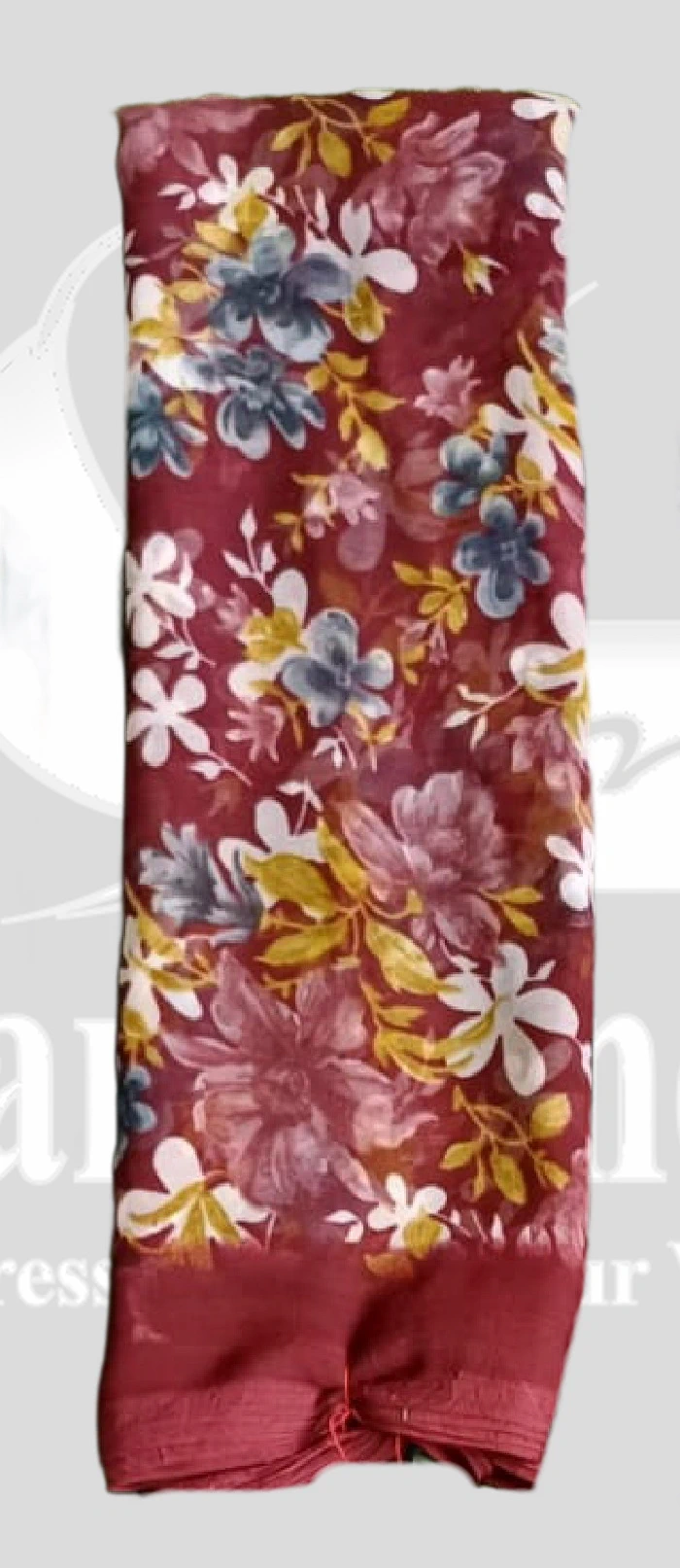 Chiffon Floral Printed Saree &ndash; SANGNI1204 &ndash; Maroon Mix